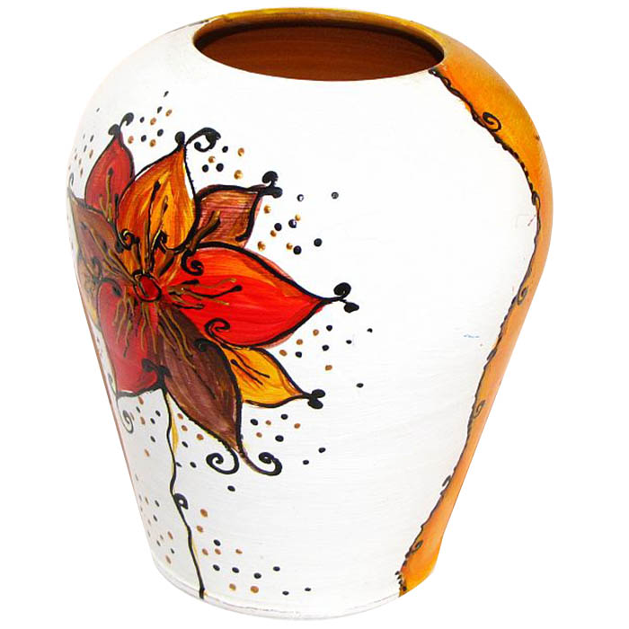 ceramica floarea soarelui alb - 005a